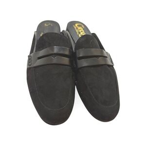 Circus‎ by Sam Edelman Black Suede Loafer Mules Slip On Flats Womens Size 6.5